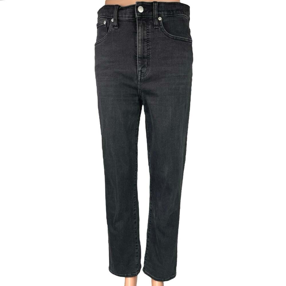 Madewell Women's Black Wash Classic Straight High Waist Ankle Denim Jeans Sz 27